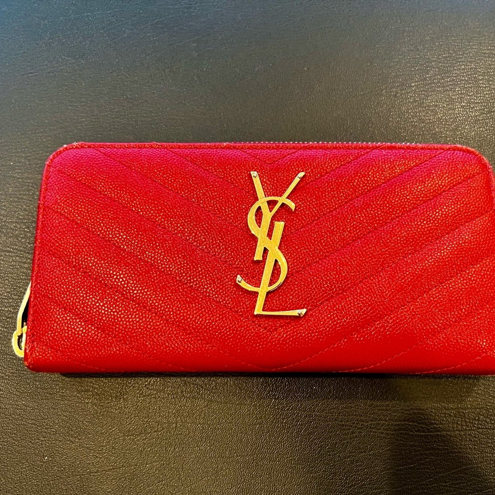 Yves Saint Laurent Red Wallet